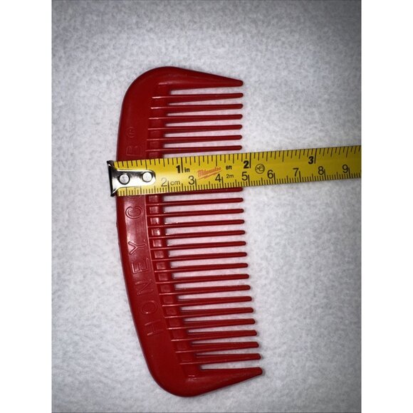 Vintage Rare Honey Comb Red Wide Tooth Rectangle Hair Small Pocket Travel  Brush